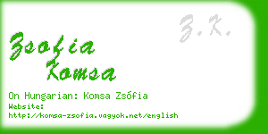 zsofia komsa business card