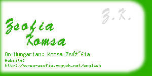 zsofia komsa business card